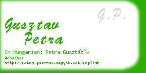 gusztav petra business card